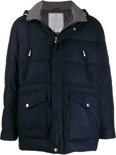 Brunello Cucinelli пуховик с капюшоном