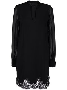Ermanno Ermanno платье с длинными рукавами и кружевом