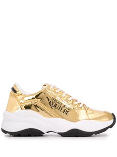 Versace Jeans Couture кроссовки с эффектом металлик