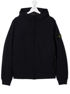 Stone Island Junior куртка с капюшоном и нашивкой-логотипом