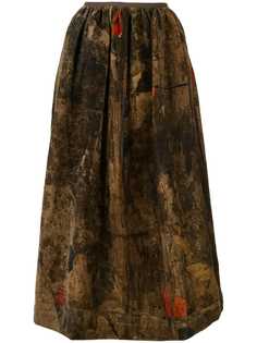 Uma Wang бархатная юбка макси со складками
