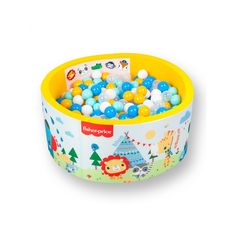 Сухой бассейн Hotenok Fisher Price Учим цвета с друзьями на отдыхе, с шариками и стикерами