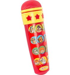 Микрофон Азбукварик Караоке для малышей Красное 15 см