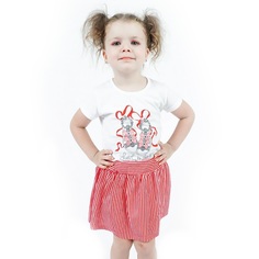 Комплект футболка/юбка Счастливая малинка