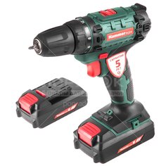 Дрель-шуруповерт аккумуляторная HammerFlex ACD180Li, 0-1050 об/мин, 18 В, 1.5 Ач, 10 мм