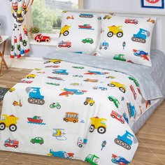 Постельное белье детское бязь (простыня 150х214 см, наволочка 70х70 см, пододеяльник 143х215 см) АртПостель Моторчик