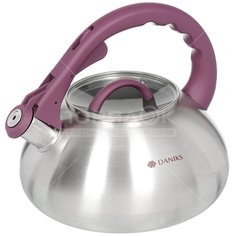 Чайник из нержавеющей стали Daniks DSC-8802 со свистком, 3 л