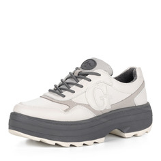 Кроссовки Белые кроссовки из экокожи на утолщенной подошве Grunberg