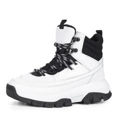 Кроссовки Белые кроссовки из кожи на шерсти Grunberg