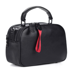 Сумки Черная сумка из кожи с дополнительной ручкой Respect