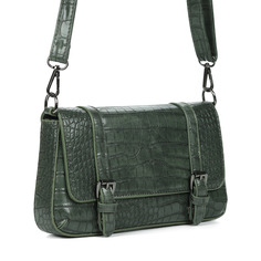 Сумки Зеленая сумка на плечо с тиснением под рептилию Respect