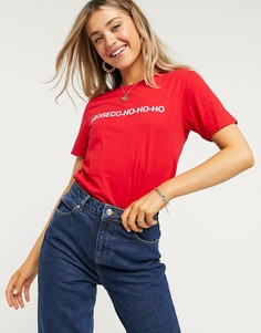 Красная новогодняя oversized-футболка Skinny Dip-Красный Skinnydip