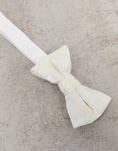 Бархатный галстук-бабочка Twisted Tailor-Белый