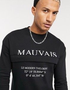 Черный свитшот с логотипом и карманом Mauvais