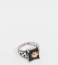 Серебристое кольцо с отделкой в виде солнца Reclaimed Vintage inspired-Серебряный