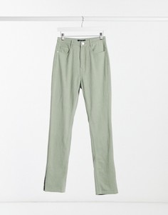 Серо-зеленые джинсы прямого кроя от комплекта Missguided-Серый