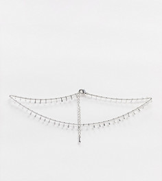 Серебристое ожерелье-чокер с подвесками DesignB London-Серебряный