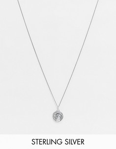 Серебряная цепочка толщиной 1 мм и подвеска с изображением волка из черненого серебра ASOS DESIGN-Серебряный