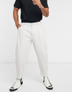 Бежевые джинсы свободного кроя Bershka-Neutral