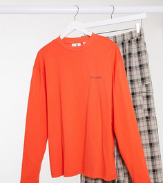 Красный лонгслив в стиле oversized с принтом логотипа COLLUSION Unisex