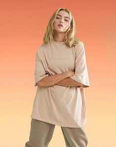 Футболка унисекс в стиле oversized с логотипом ASOS 4505-Коричневый цвет