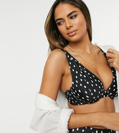 Эксклюзивный бикини-топ от комплекта в горошек с чашечками на косточках для груди большого размера Peek & Beau-Мульти