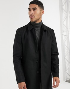 Черное полупальто Only & Sons-Черный