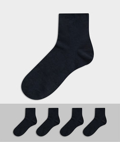 Набор из 4 пар темно-синих носов до щиколотки Only & Sons-Темно-синий