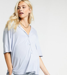Голубая мягкая рубашка для дома от комплекта ASOS DESIGN Maternity-Синий