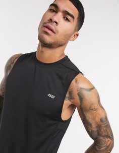 Черная спортивная футболка без рукавов из быстросохнущей ткани ASOS 4505 icon-Черный