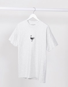Серая футболка со страусом New Love Club-Серый