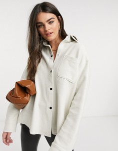 Бежевая рубашка из органического хлопка Weekday Betsey-Neutral