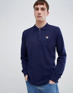Темно-синяя футболка-поло с длинными рукавами Fila White Line-Темно-синий