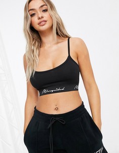 Черный бралетт с круглым вырезом от комплекта Missguided