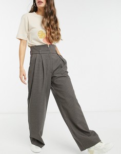 Широкие брюки в клетку Selected Femme-Многоцветный