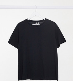 Черная футболка из органического хлопка с круглым вырезом ASOS DESIGN Curve - ultimate-Черный цвет