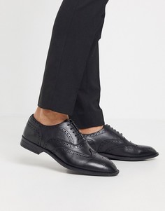Черные оксфордские броги из кожи для широкой стопы ASOS DESIGN-Черный цвет