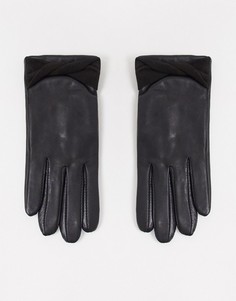 Черные кожаные перчатки Boardmans-Черный