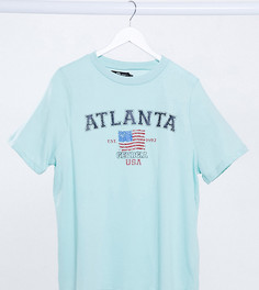 Свободная футболка с надписью "Atlanta" Daisy Street Plus-Зеленый