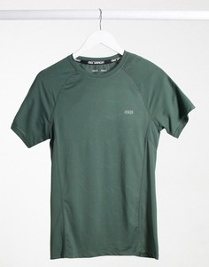 Обтягивающая спортивная футболка цвета хаки ASOS 4505 icon-Зеленый