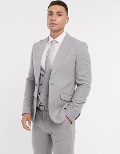 Узкий серый фланелевый пиджак Gianni Feraud