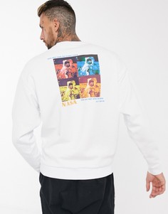 Белый свитшот в стиле oversized с фотопринтом NASA ASOS DESIGN