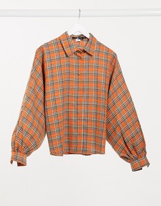 Oversize-рубашка в клетку Daisy Street-Оранжевый