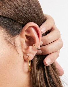 Золотистые каффы с витым дизайном Topshop-Золотой