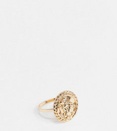 Золотое кольцо с отделкой в виде монетки ASOS DESIGN Curve-Золотой