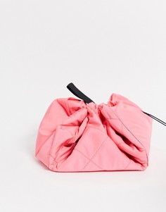 Неоново-розовая косметичка с затягивающимся шнурком Flat Lay Co.-Бесцветный