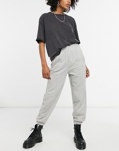 Серые oversized-джоггеры со стеганой отделкой от комплекта Bershka-Серый