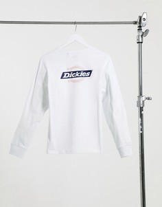 Белый лонгслив с принтом на спине Dickies Ruston