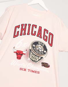 Нежно-розовая футболка Mitchell & Ness NBA Chicago Bulls Rings-Розовый цвет