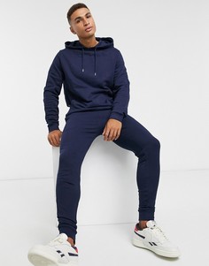 Темно-синий спортивный костюм с худи ASOS DESIGN